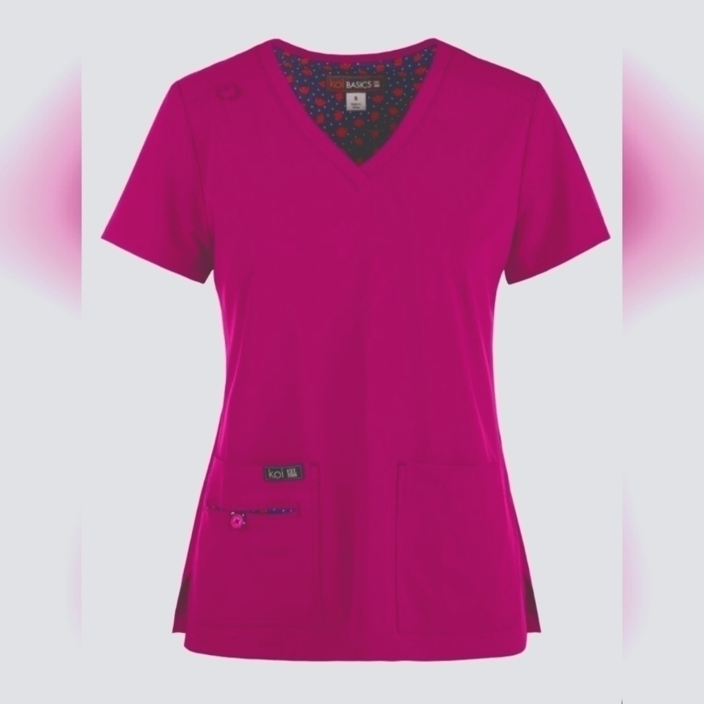 NWOT | Koi Basics | Becca Women's 4-Pocket STRETCH V-Neck Scrub Top | Medium